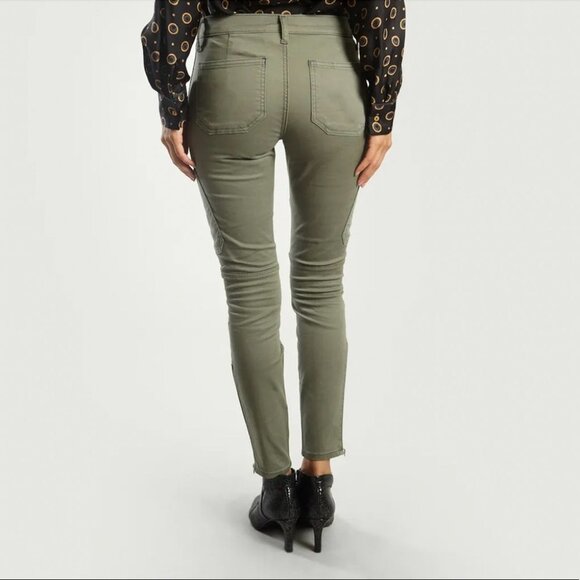 J Brand Utility Jeans‎ Size 24 Khaki Green  Cotton Mid Rise Skinny Ankle Zippers - Picture 8 of 12